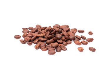 Coffee beans isolated on a white background area for copy space.