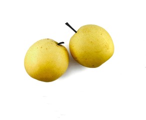 pears on white background