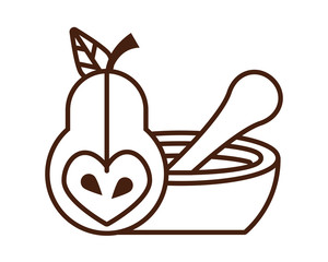 fresh pear fruit nature icon