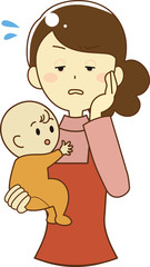 Baby and mom illustration