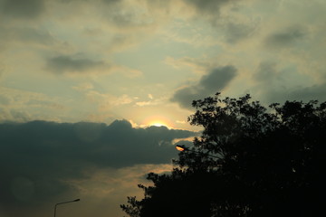 sunset over the lake