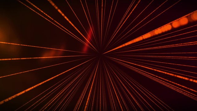 Rotating Particle Strings In a Infinite Grid. Beautiful Warm Lines .