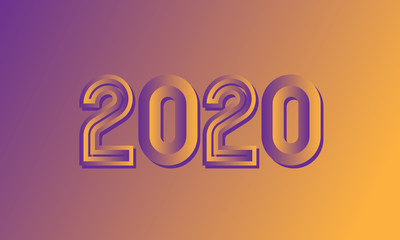 Happy New Year 2020 banner. Congratulations and Vector illustration