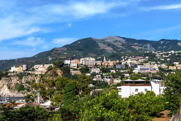 Fototapeta na wymiar View of the beautifull small resort town of Vico Equense province of Campania in Italy 