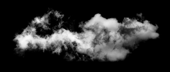 White cloud isolated on black background,Textured smoke,brush effect
