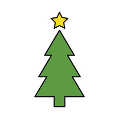 pine tree christmas isolated icon vector illustration design