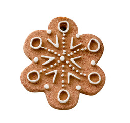 Christmas and new year with snowflake-shaped icon isolated on white background,include clipping path