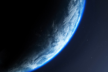 Earth planet with viewed from space , 3d render of planet Earth, elements of this image provided by NASA