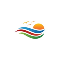 seagull on sea logo