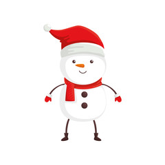 merry christmas cute snowman character vector illustration design