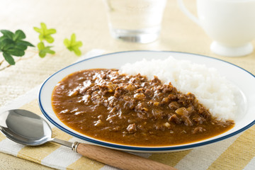 ピリッとスパイシーな、トマトキーマカレー