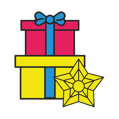 merry christmas gift present icon