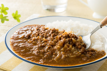 ピリッとスパイシーな、トマトキーマカレー