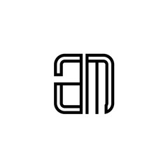 Letter AM logo icon design template elements