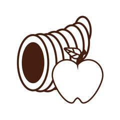 autumn season horn isolated icon