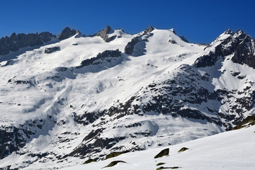 Naklejka premium Schinhorn, Sattelhorn and Aletschhorn