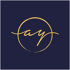 A Y Initial with handwriting and brush concept. handwriting logo of initial signature, wedding, fashion, jewelry, boutique, and botanical with creative template for any company or business -vector