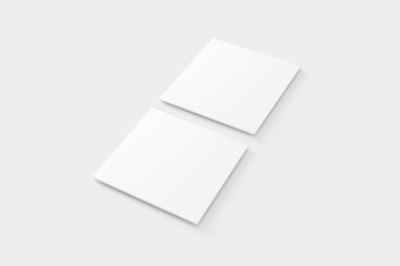 Square Business Card White Blank Mockup