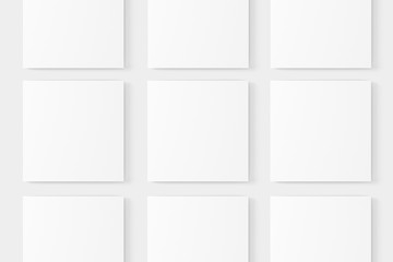 Square Business Card White Blank Mockup