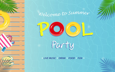 Pool party invitation vector illustration ep1