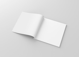 Square Brochure Magazine White Blank Mockup