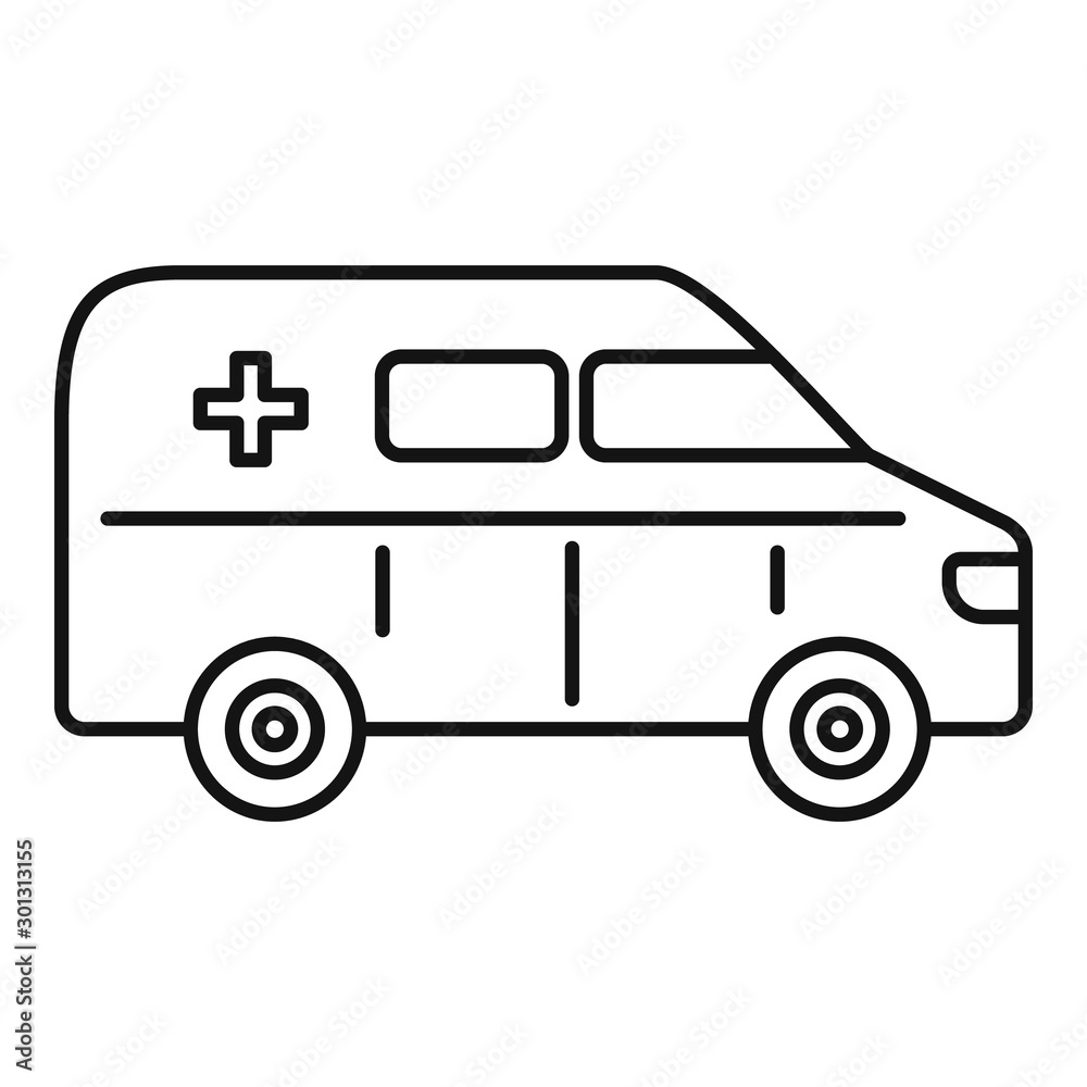 Canvas Prints ambulance car icon. outline ambulance car vector icon for web design isolated on white background