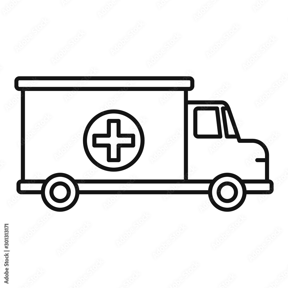 Wall mural ambulance van icon. outline ambulance van vector icon for web design isolated on white background