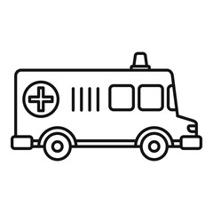 Old ambulance icon. Outline old ambulance vector icon for web design isolated on white background