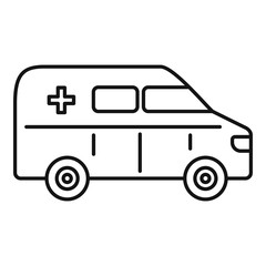 Ambulance car icon. Outline ambulance car vector icon for web design isolated on white background