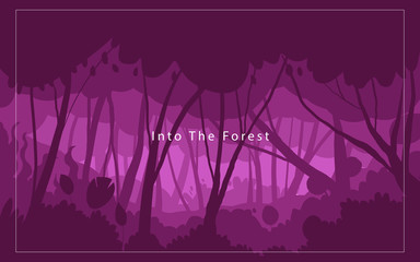 silhouette forest abstract background.Nature and environment conservation concept flat design.Vector illustration.