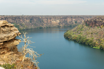 View of Chambal valley river near Garadia Mahadev temple. Kota. India