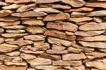 Various size stones stacked in wall