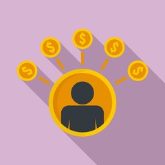 Crowdfunding group icon. Flat illustration of crowdfunding group vector icon for web design