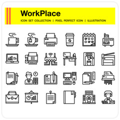workplace icons set,outline style 