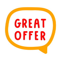 Great offer. Vector hand drawn illustration on white background.