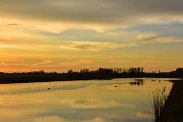 Obraz premium coucher de soelil aux pays-Bas