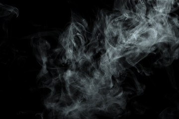 Abstract powder or smoke isolated on black background
