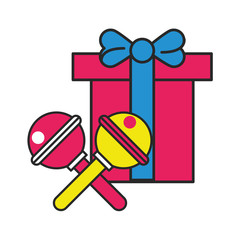 merry christmas gift present icon