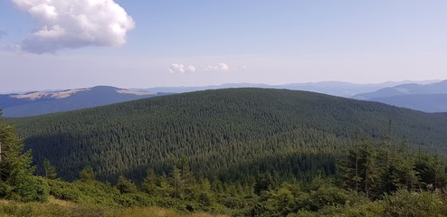 landscape with mountains and clouds