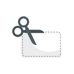 scissor utensil with paper isolated icon vector illustration design