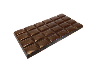 black chocolate isolated on white background
