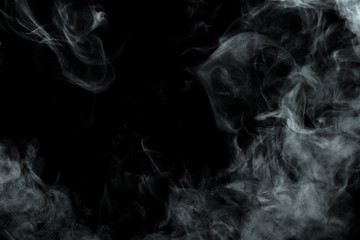 Abstract powder or smoke isolated on black background