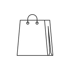 bag paper shopping line style icon vector illustration design