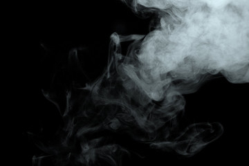 Abstract powder or smoke isolated on black background