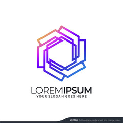 Modern geometric abstract logo design. Editable symbol Vector illustration