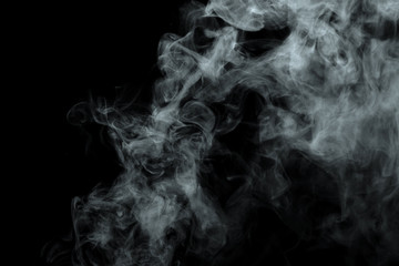 Abstract powder or smoke isolated on black background