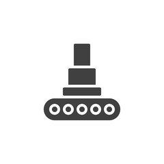 Automation press machine vector icon. filled flat sign for mobile concept and web design. Hydraulic pressing, conveyor belt glyph icon. Symbol, logo illustration. Vector graphics