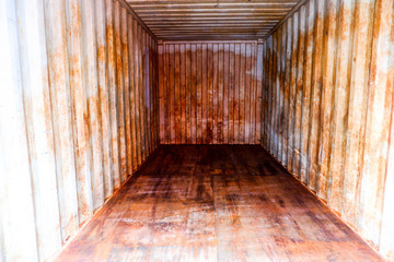 Internal container Old cabinets with rusty walls