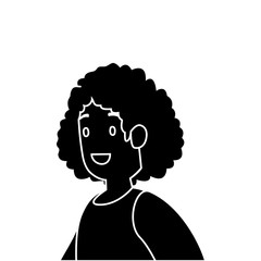 silhouette of beautiful woman avatar character vector illustration design