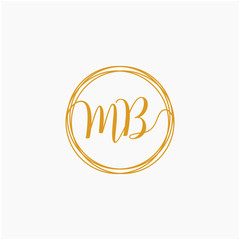 Letter MB logo template. Creative fashion logo design, couple letter , beauty icon. Initial handwriting or handwritten logo for identity. Logo with hand drawn style. wedding concept -vector